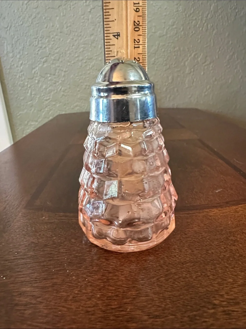 Pink Glass Salt and Pepper Shakers with Silver Tops - Set of 2